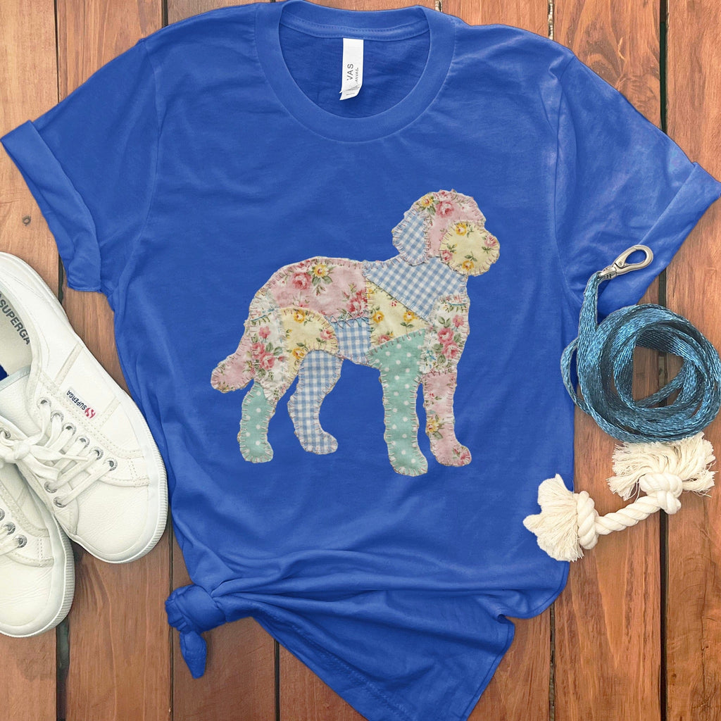 Faux Patchwork Doodle T-Shirt in True Royal / M / T-Shirts by Puppy Jo