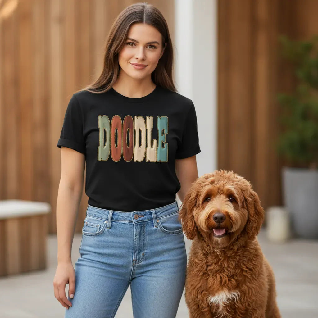 Faux Quilted Rustic Doodle T-Shirt in by Puppy Jo