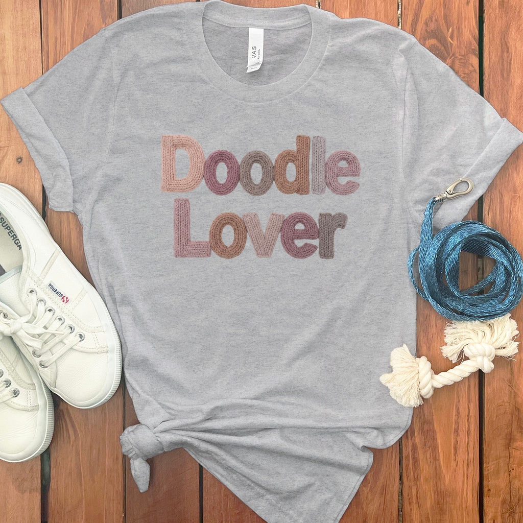 Faux Yarn Doodle Lover T-Shirt in Athletic Heather / S by Puppy Jo