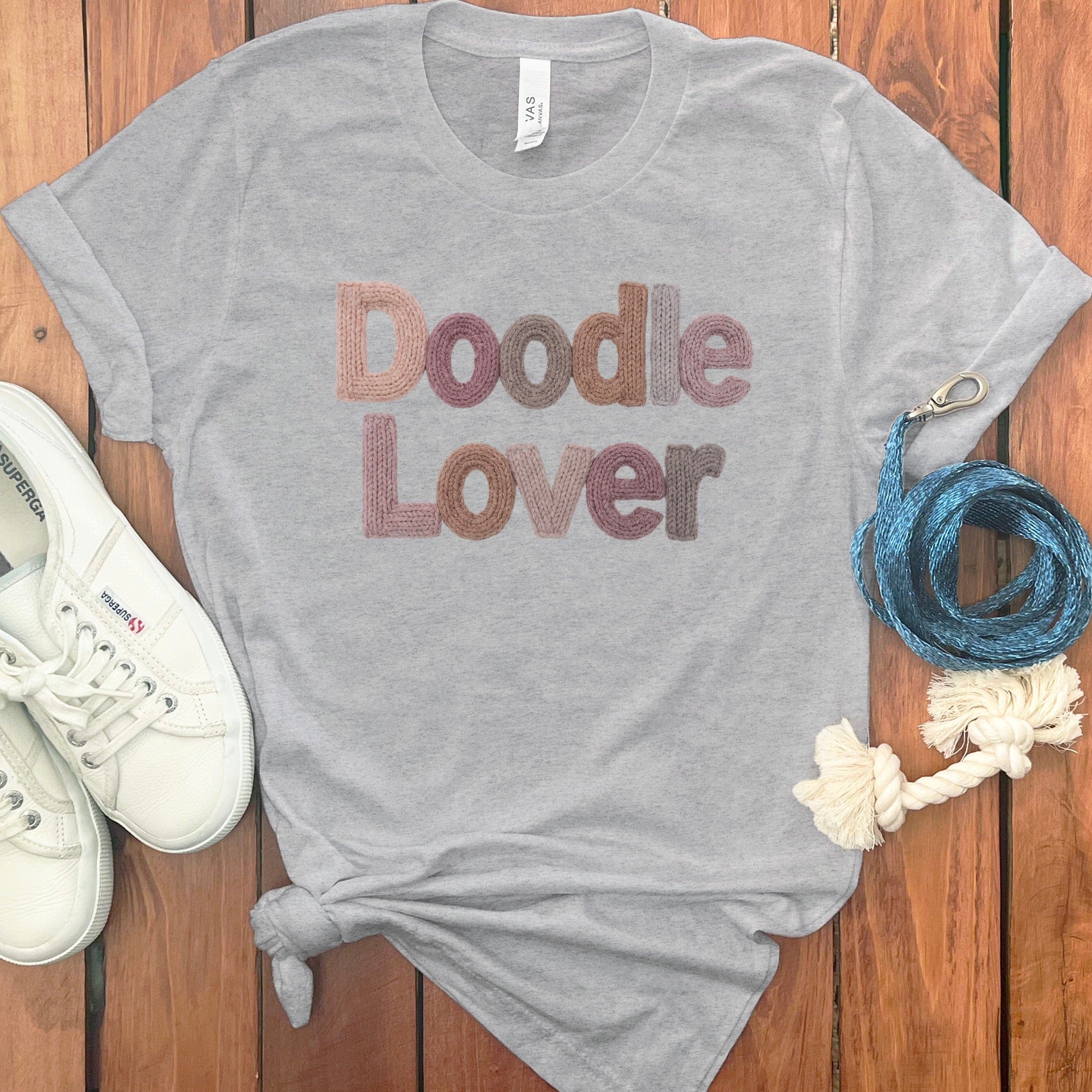 Faux Yarn Doodle Lover T-Shirt in Athletic Heather / S by Puppy Jo