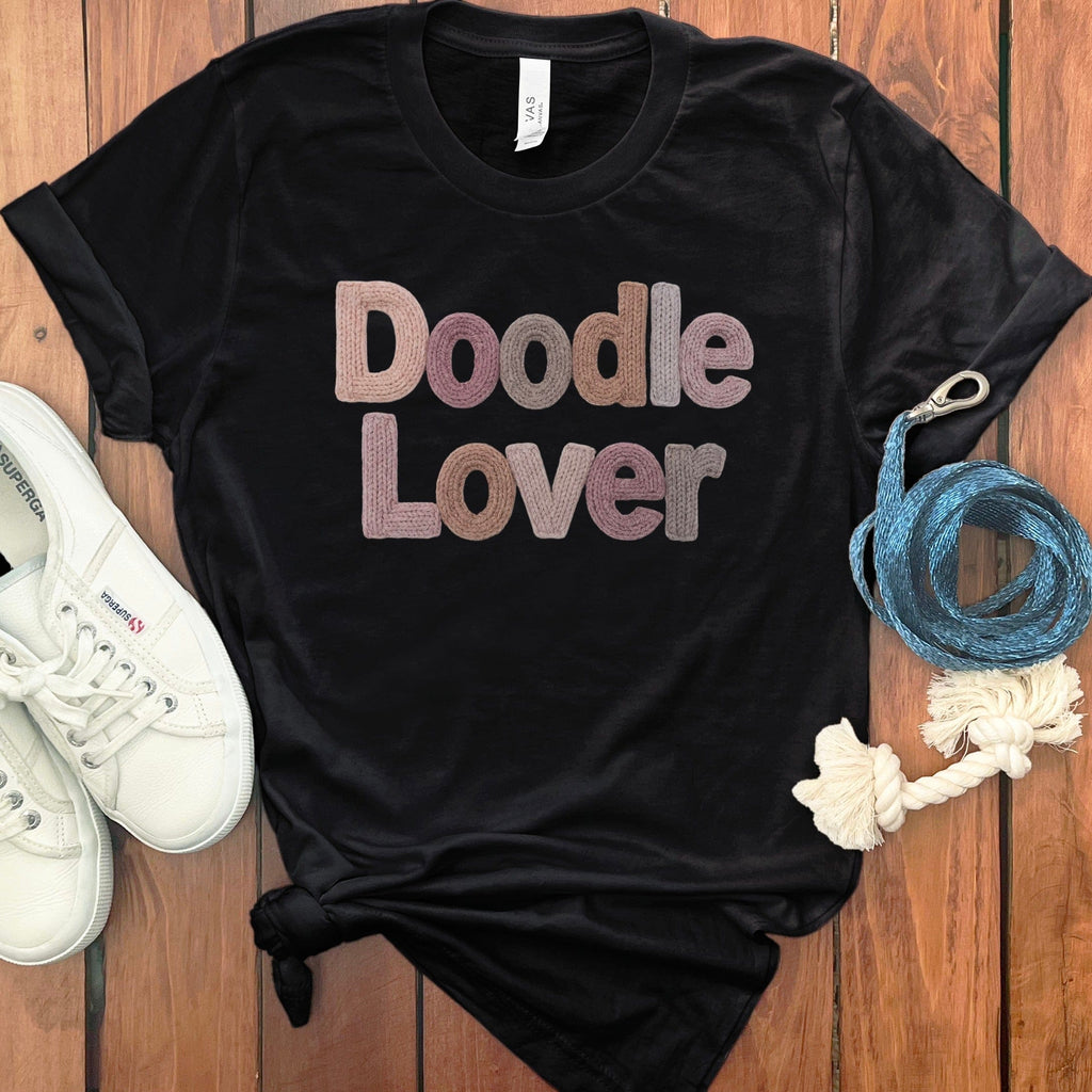 Faux Yarn Doodle Lover T-Shirt in Black / S by Puppy Jo