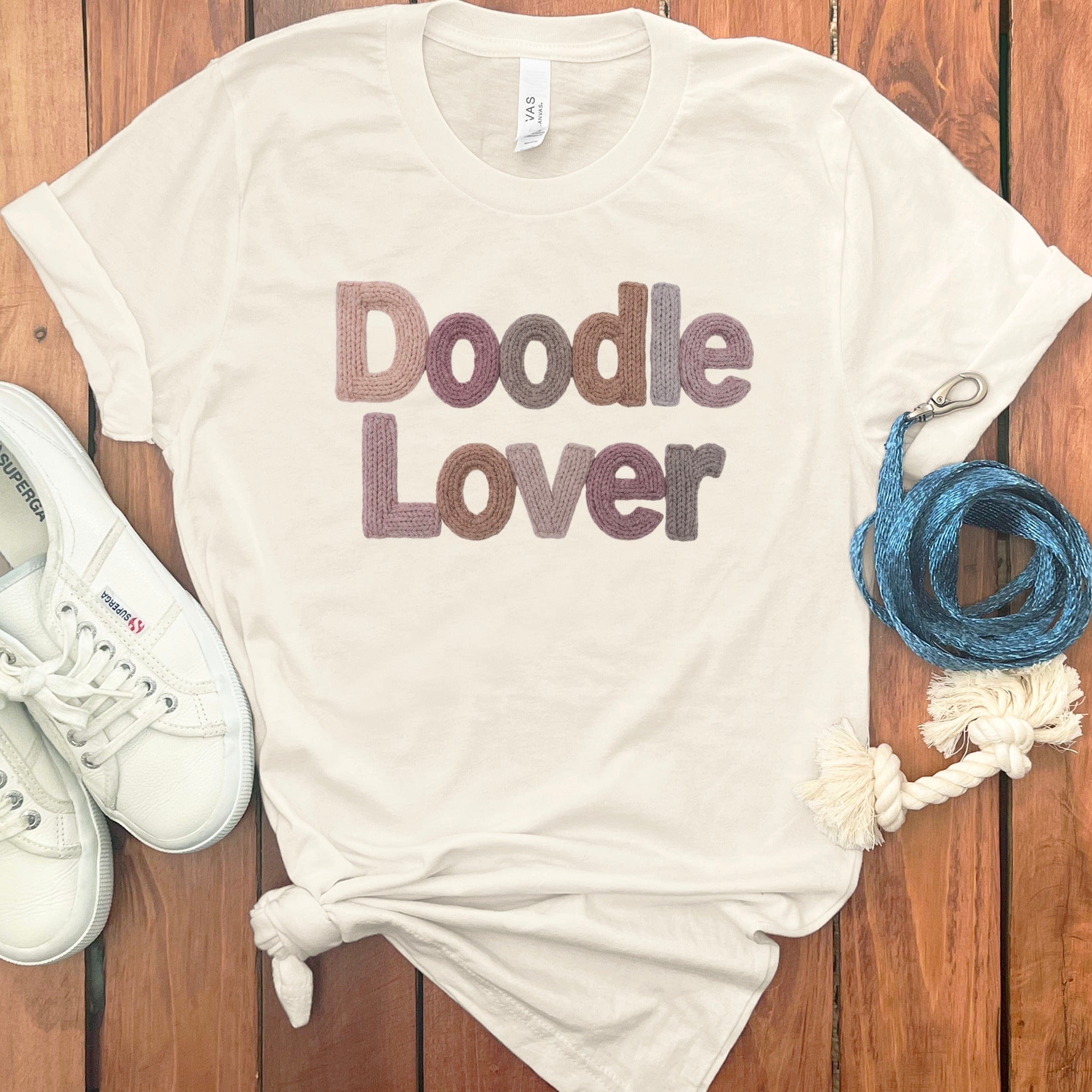 Faux Yarn Doodle Lover T-Shirt in Natural / S by Puppy Jo