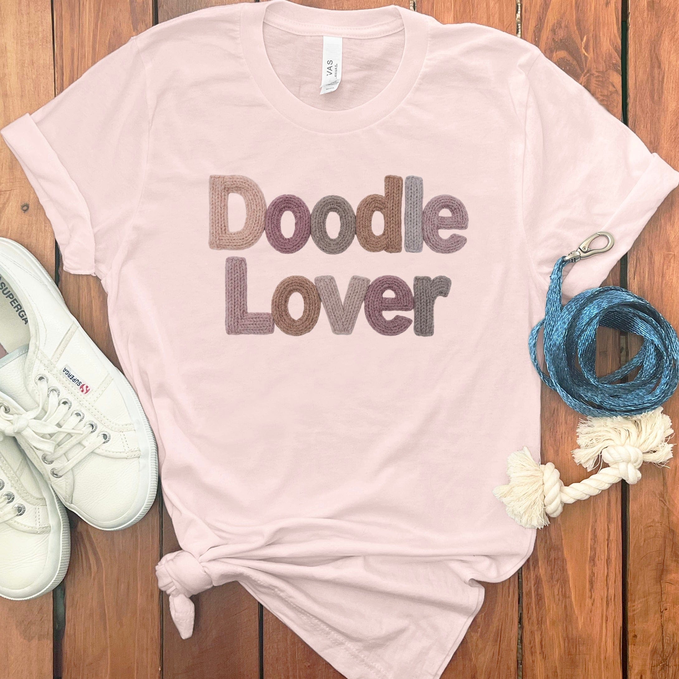Faux Yarn Doodle Lover T-Shirt in Soft Pink / S by Puppy Jo