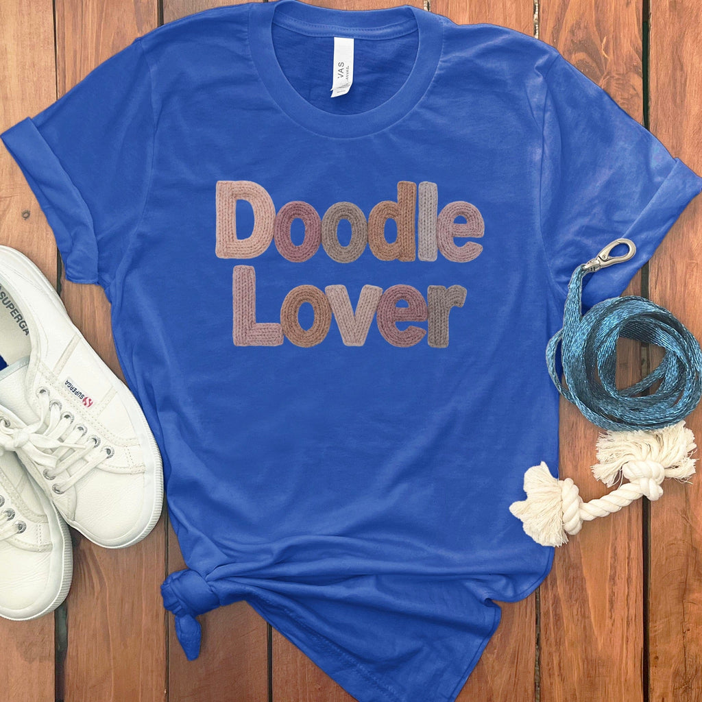 Faux Yarn Doodle Lover T-Shirt in True Royal / S by Puppy Jo