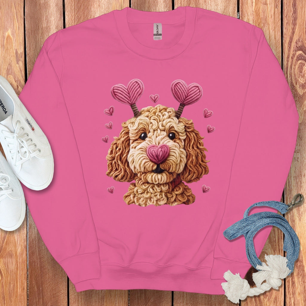 Faux Yarn Goldendoodle Sweatshirt in Heliconia / S by Puppy Jo