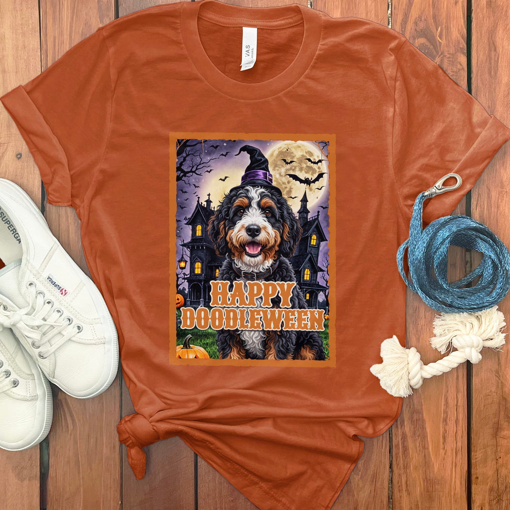 Bernedoodle Happy Doodleween T-Shirt in Autumn / S by Puppy Jo