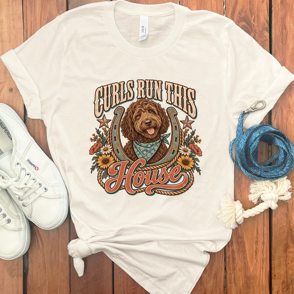 Curls House Doodle T-Shirt in Natural / S by Puppy Jo