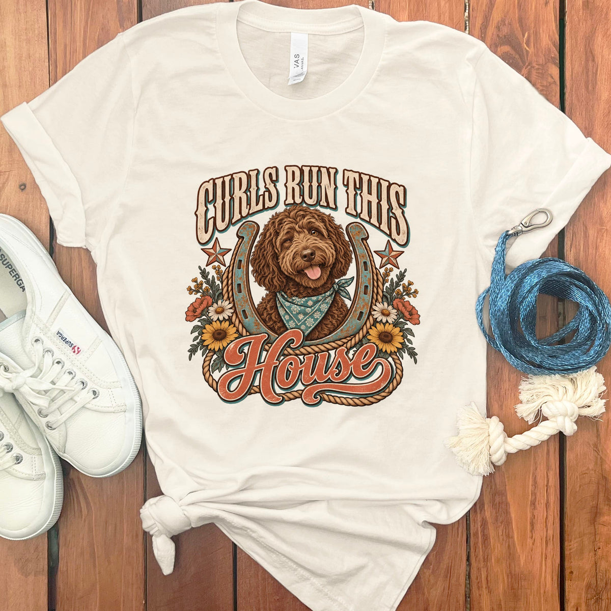Curls House Doodle T-Shirt in Natural / S by Puppy Jo