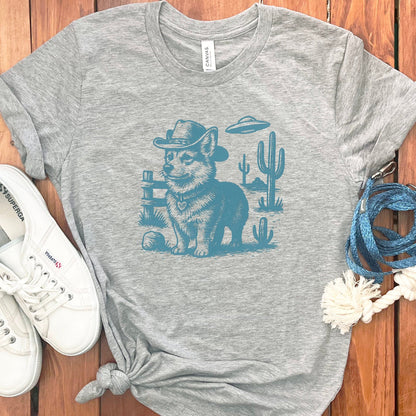 Western Corgi Cowboy Graphic Tee for Dog Lovers product type