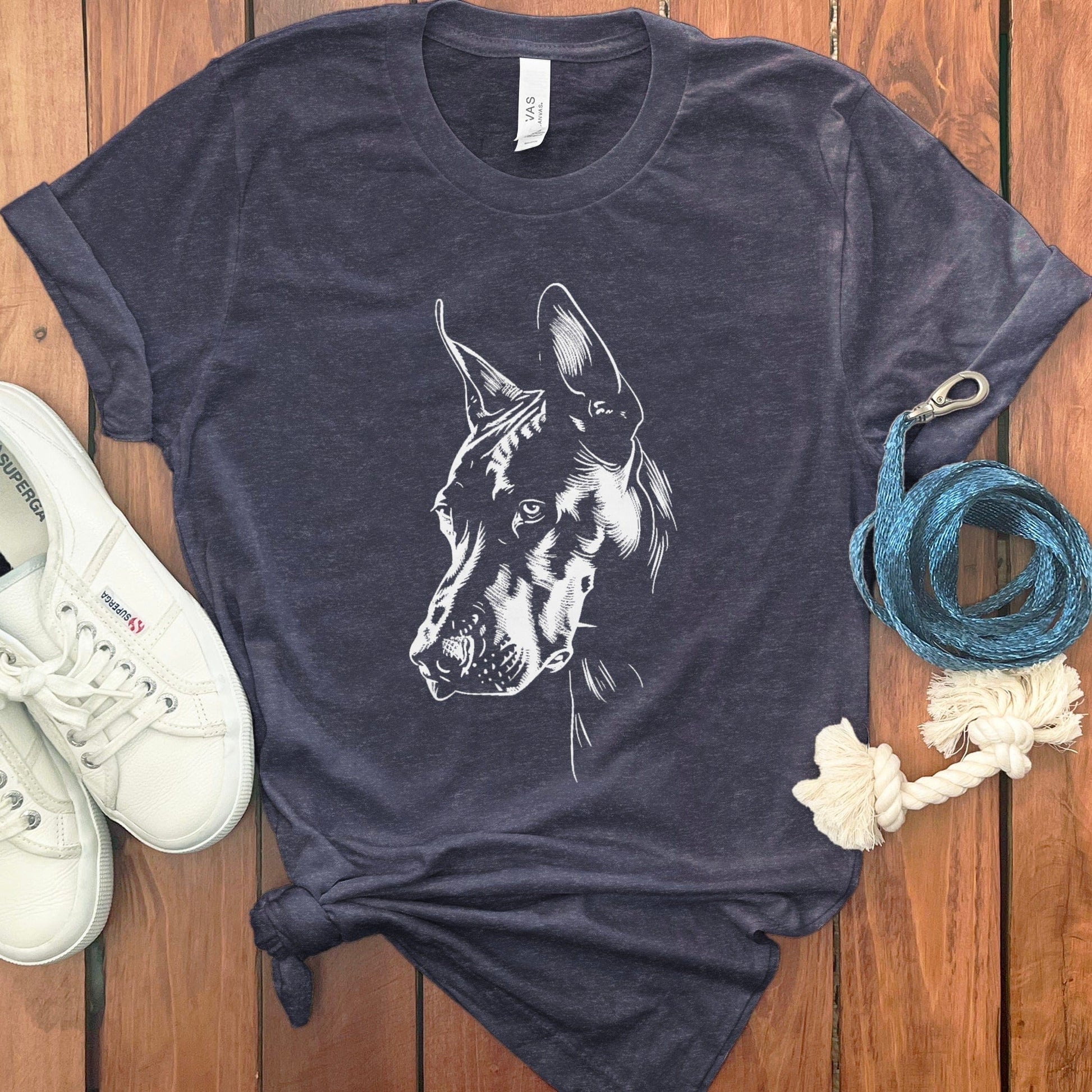 Great Dane Face Graphic T-Shirt Unique Dog Lover Product