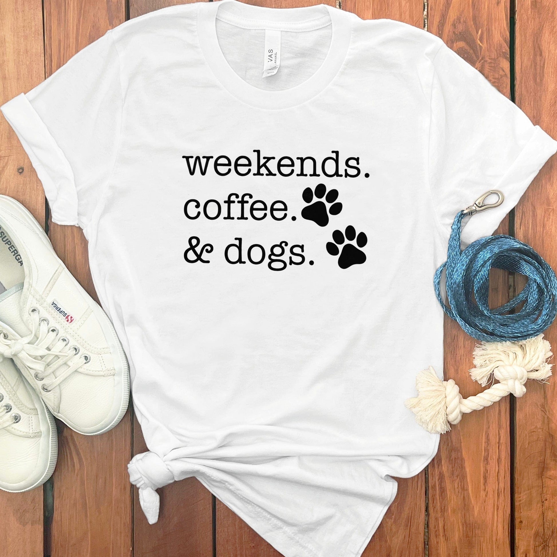 Weekends Coffee Dogs Print Funny T-Shirt Graphic product