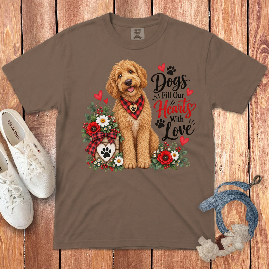 Apricot Goldendoodle Hearts Love Signature T-Shirt