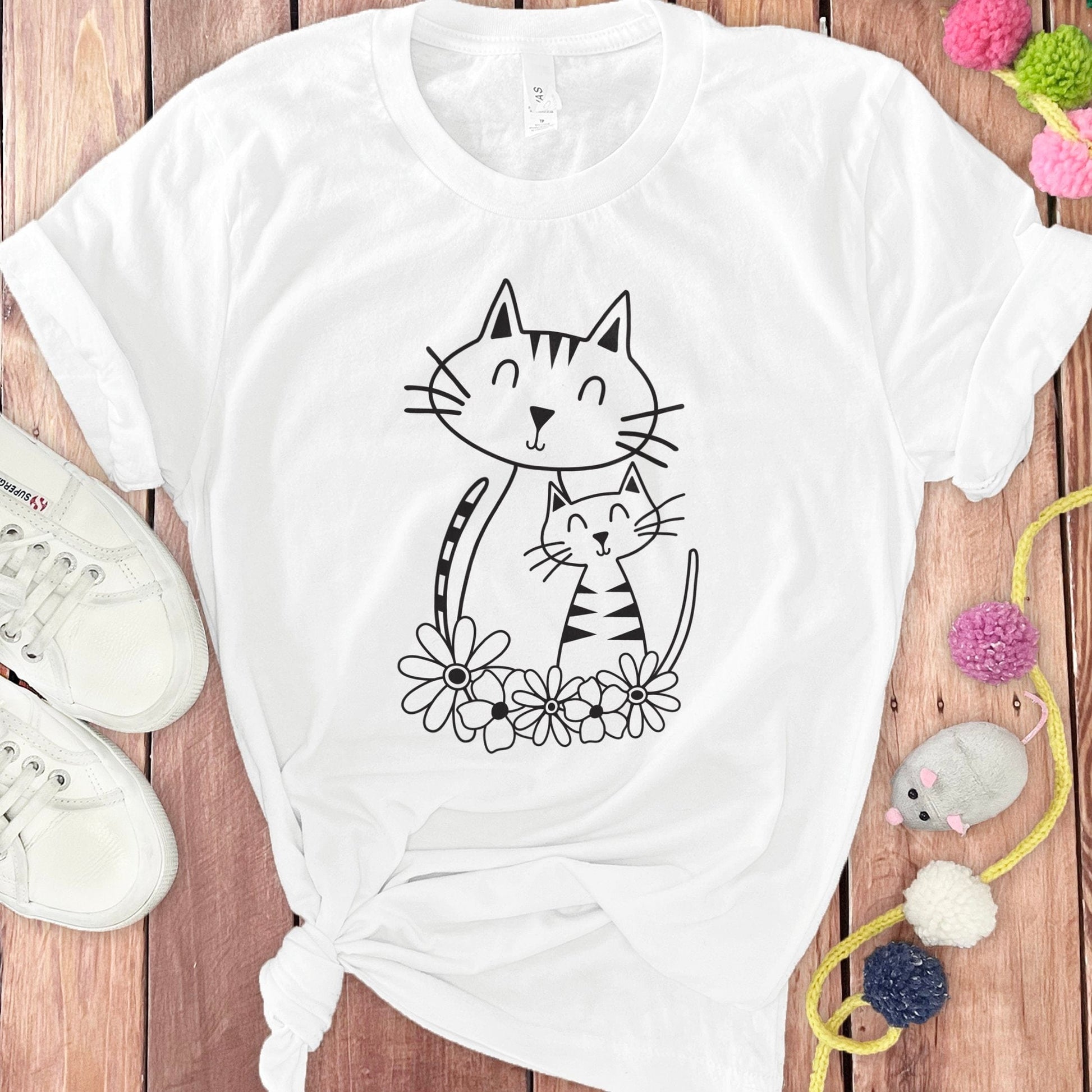 Cute Cat and Kitten Graphic Tee Shirt product type