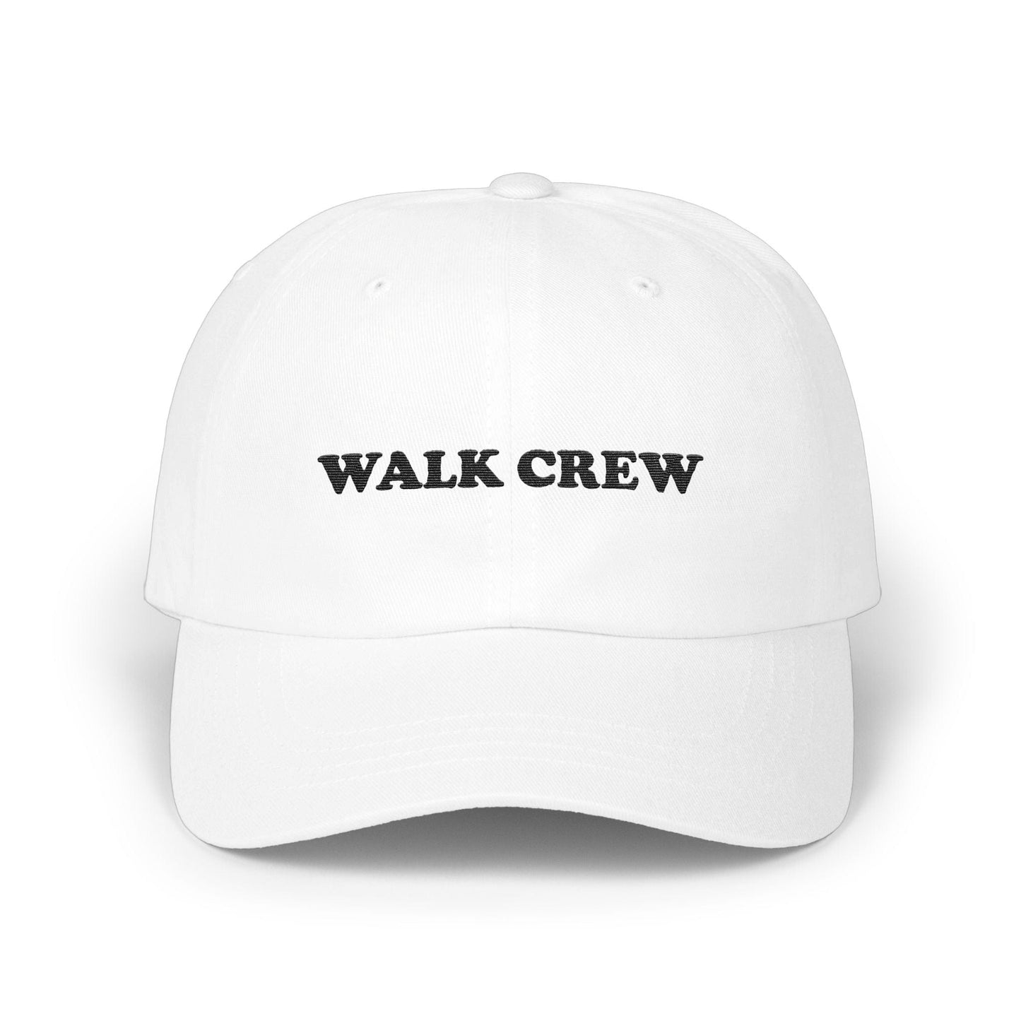 WALK CREW Text White Adjustable Baseball Cap product