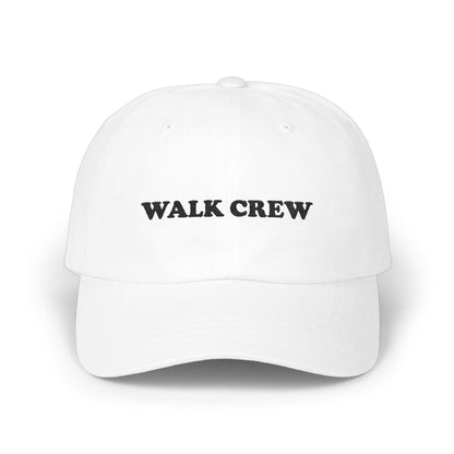 WALK CREW Text White Adjustable Baseball Cap product