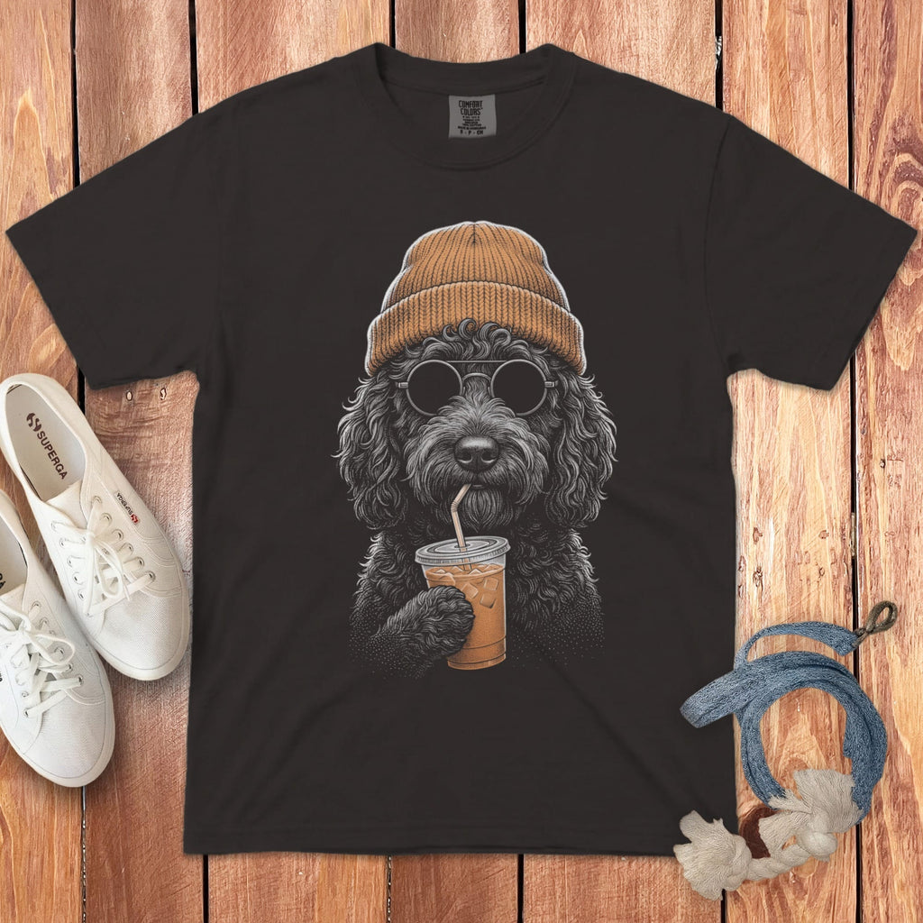 Black Goldendoodle Ice Latte Signature T-Shirt in Graphite / S by Puppy Jo