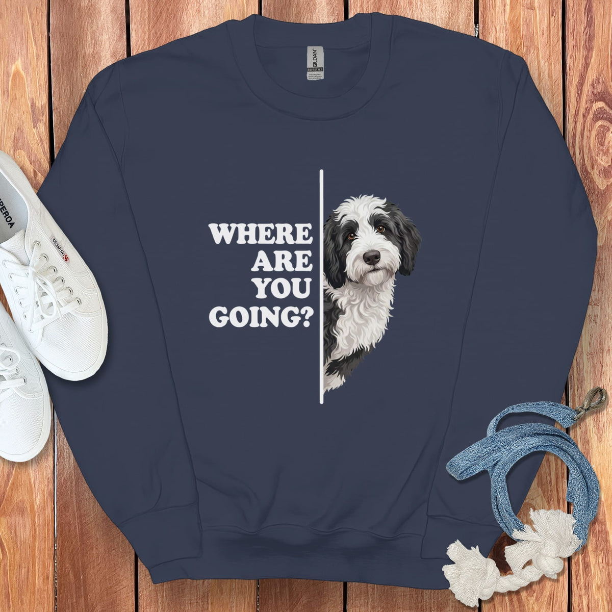 Where Going Sheepadoodle Sweatshirt in Navy / S by Puppy Jo