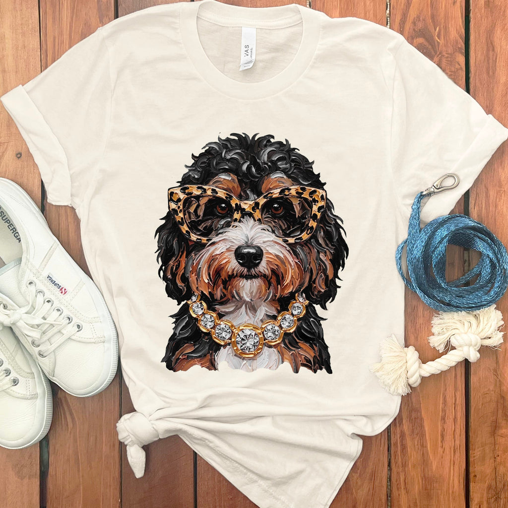 Bernedoodle Glam T-Shirt in Natural / S by Puppy Jo