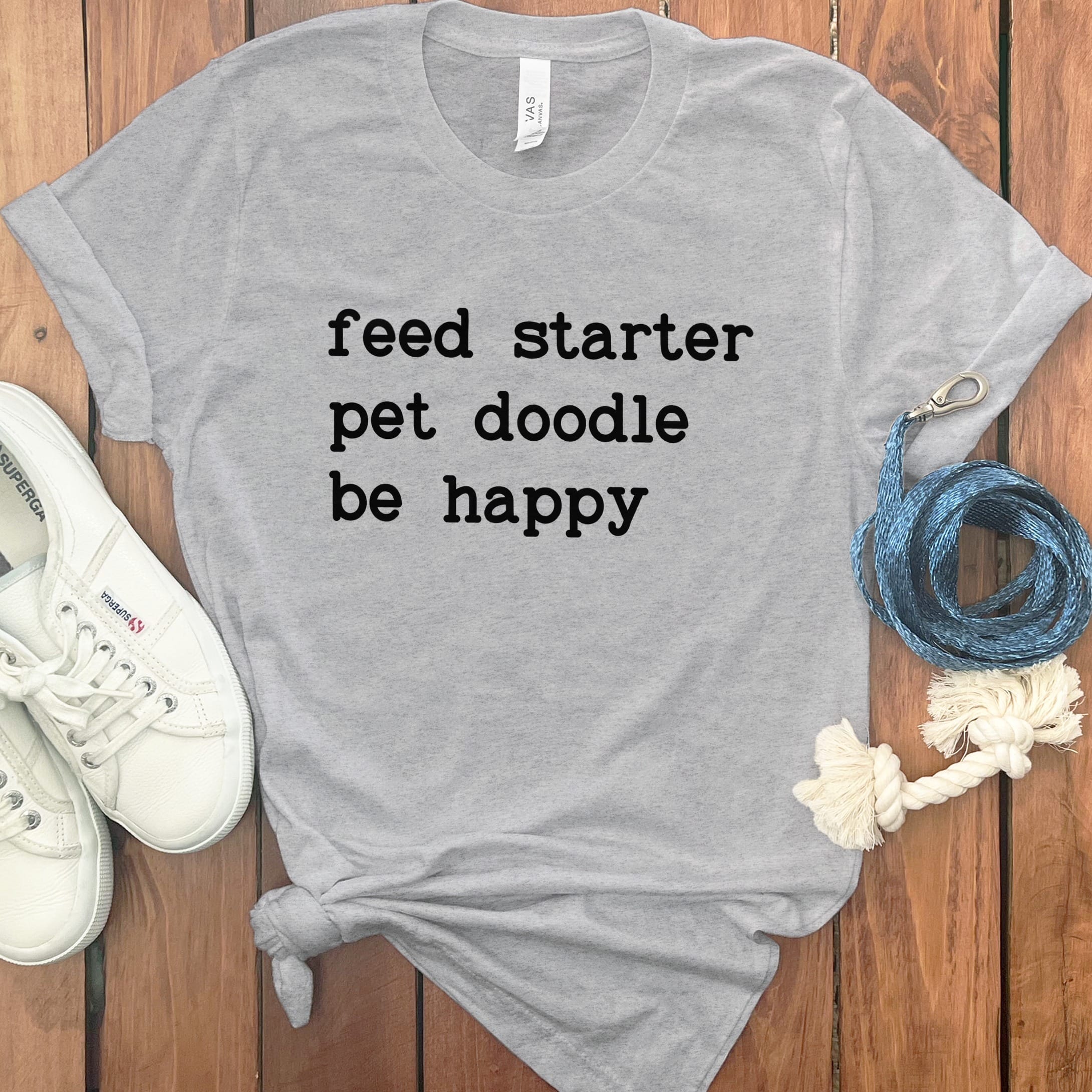 Feed Starter Doodle T-Shirt in Athletic Heather / M by Puppy Jo