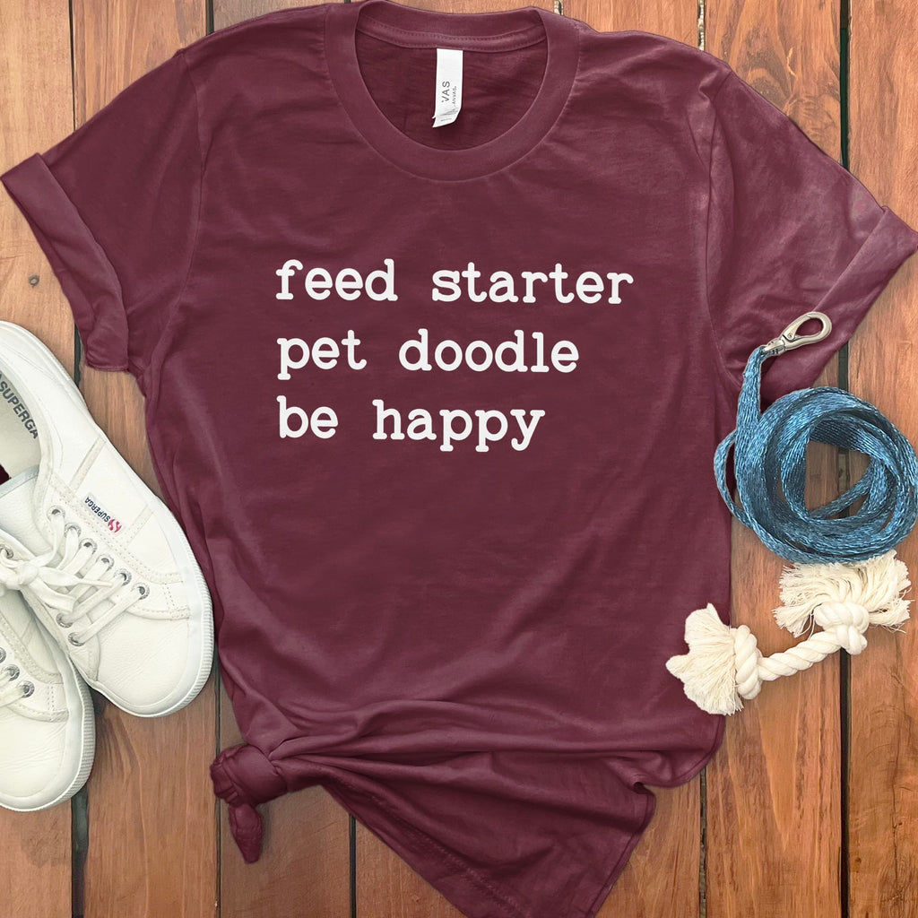 Feed Starter Doodle T-Shirt in Maroon / M by Puppy Jo