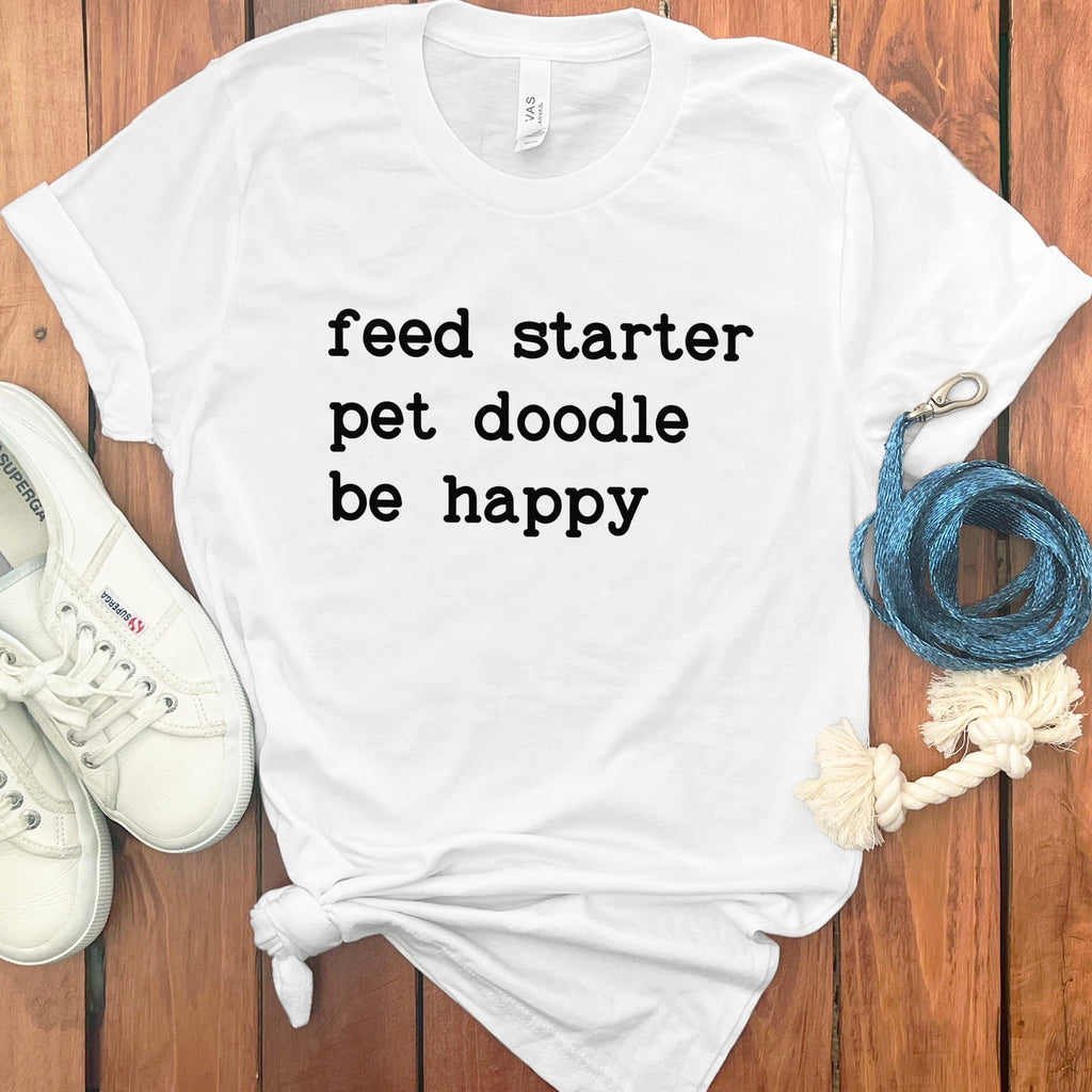 Feed Starter Doodle T-Shirt in White / M by Puppy Jo