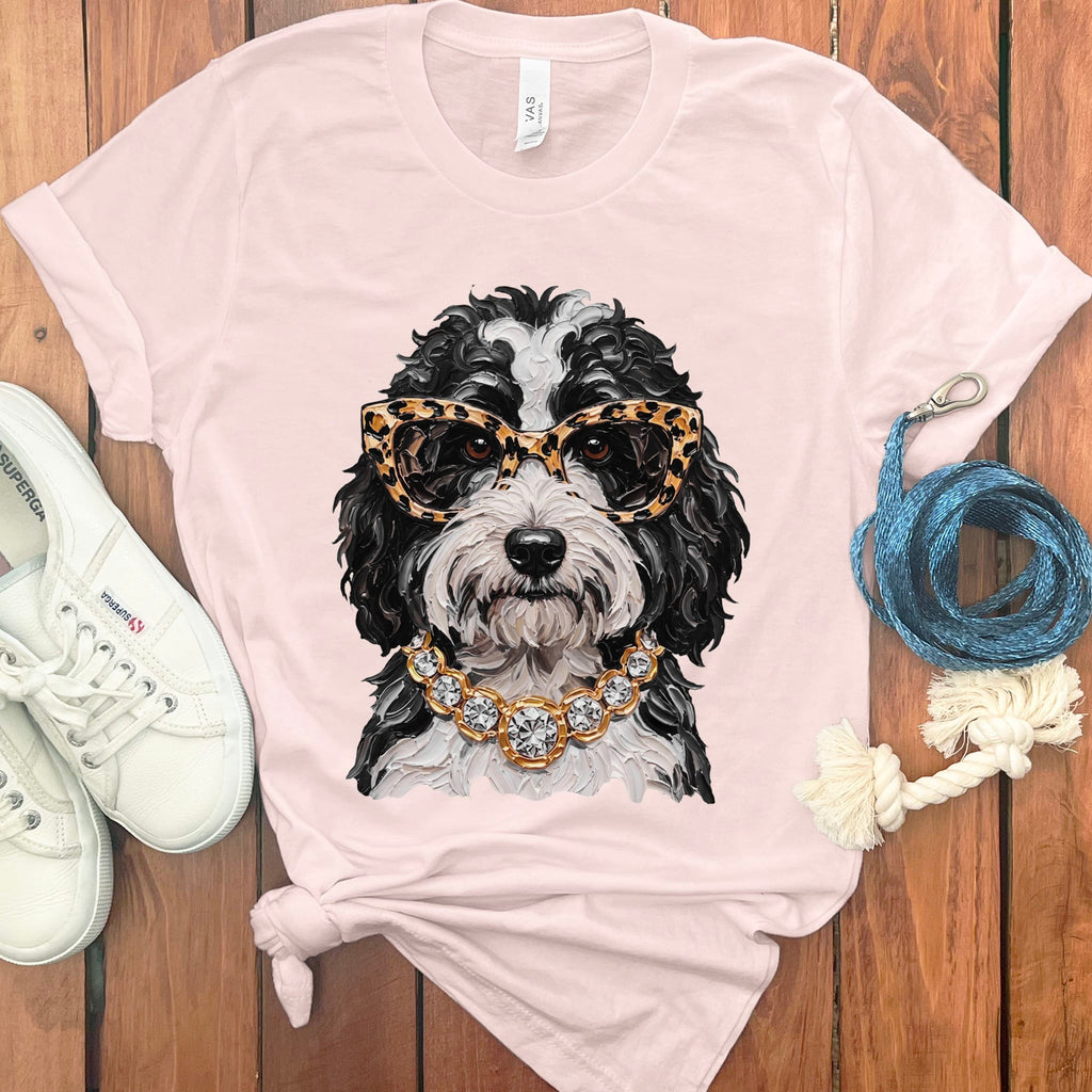 Sheepadoodle Glam T-Shirt in Soft Pink / S by Puppy Jo