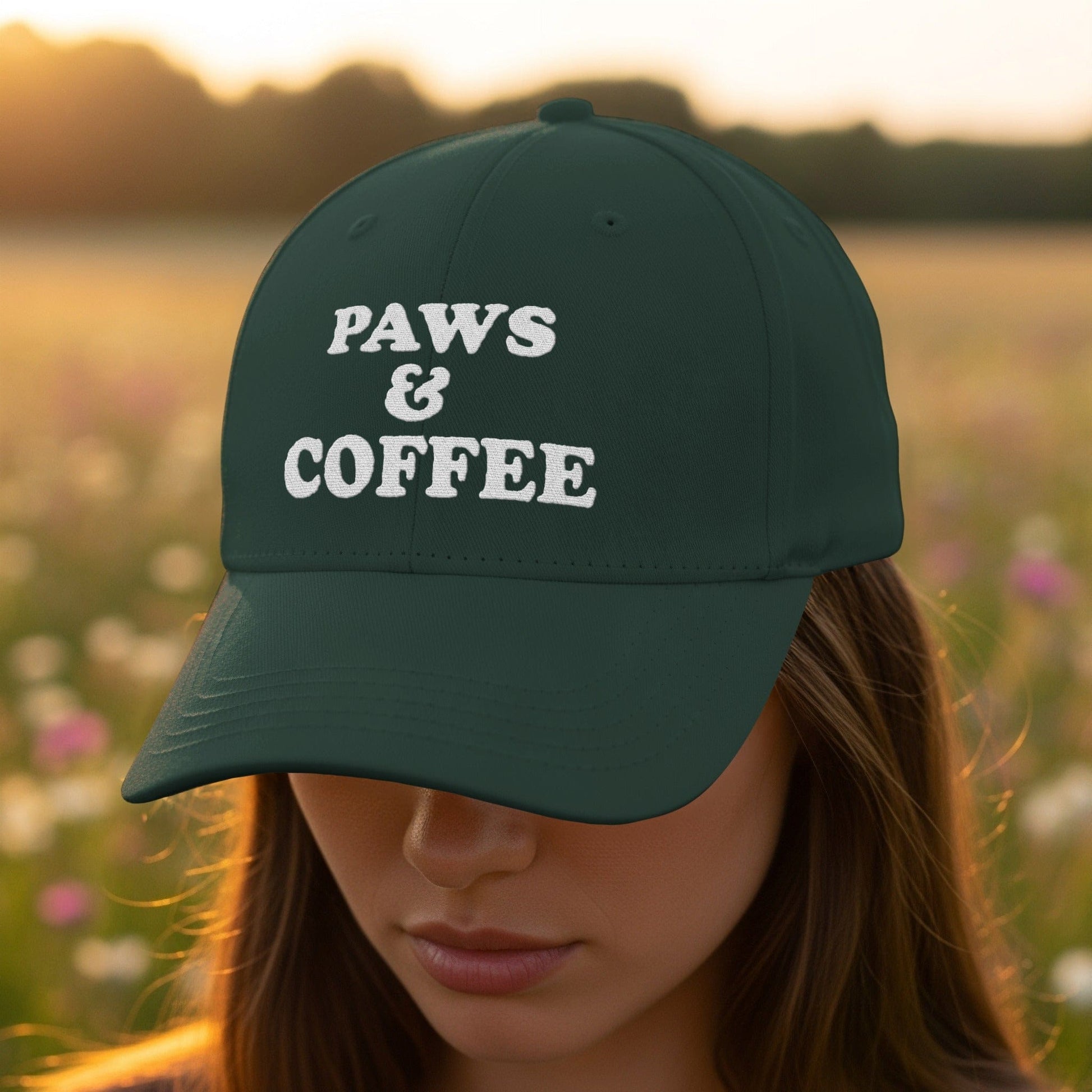 Paws and Coffee Embroidered Casual Cap Hat product