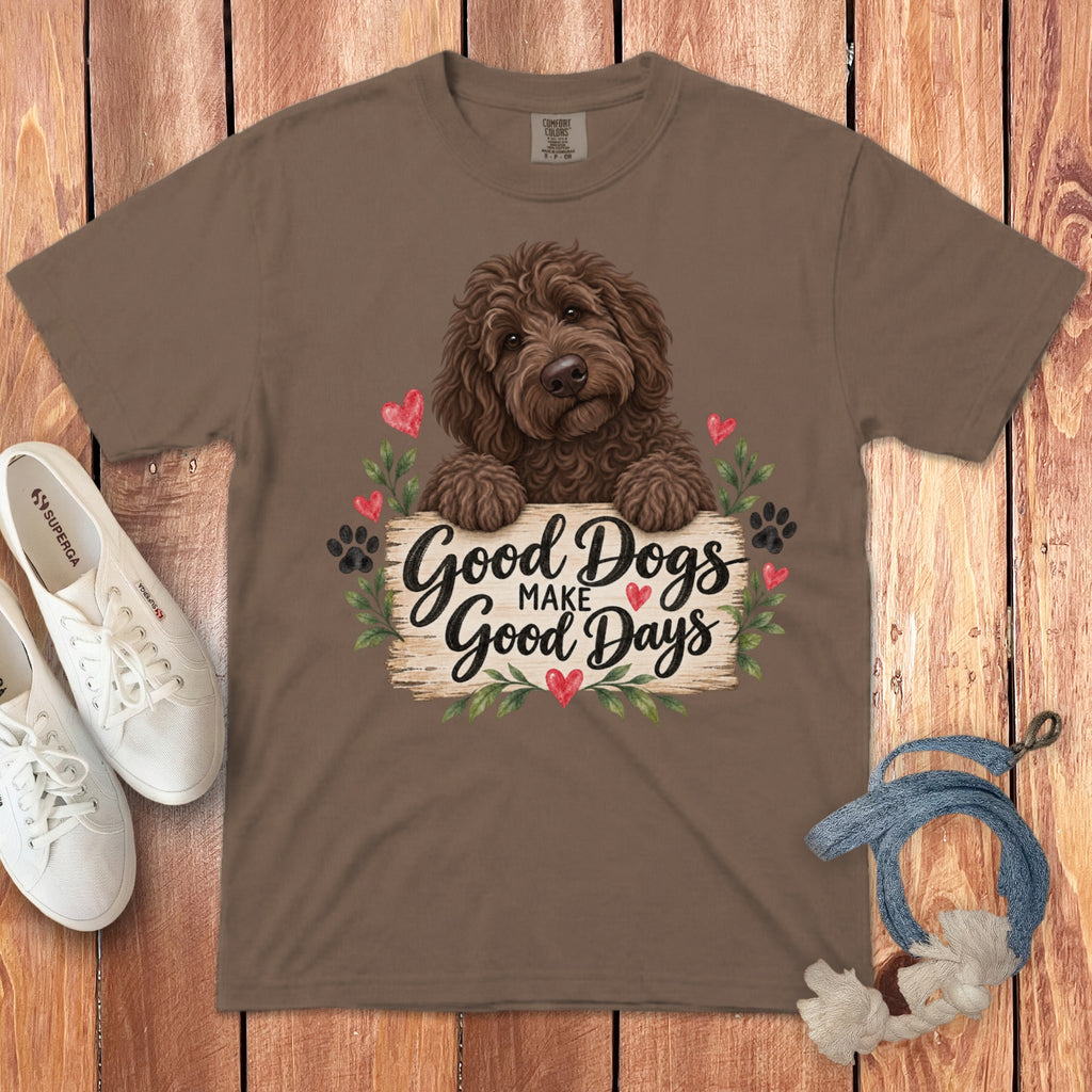 Chocolate Goldendoodle Good Days Signature T-Shirt