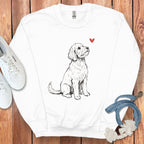 Cute Dog with Red Heart Sweatshirt Product