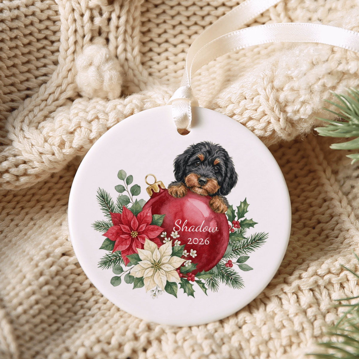 First Christmas Phantom Goldendoodle Ornament in by AnywherePOD