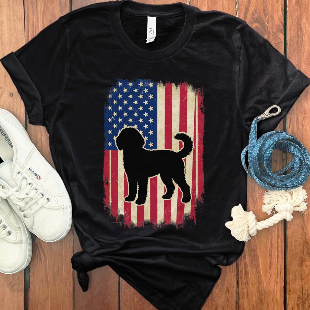 Flag Doodle T-Shirt in Black / M by Puppy Jo