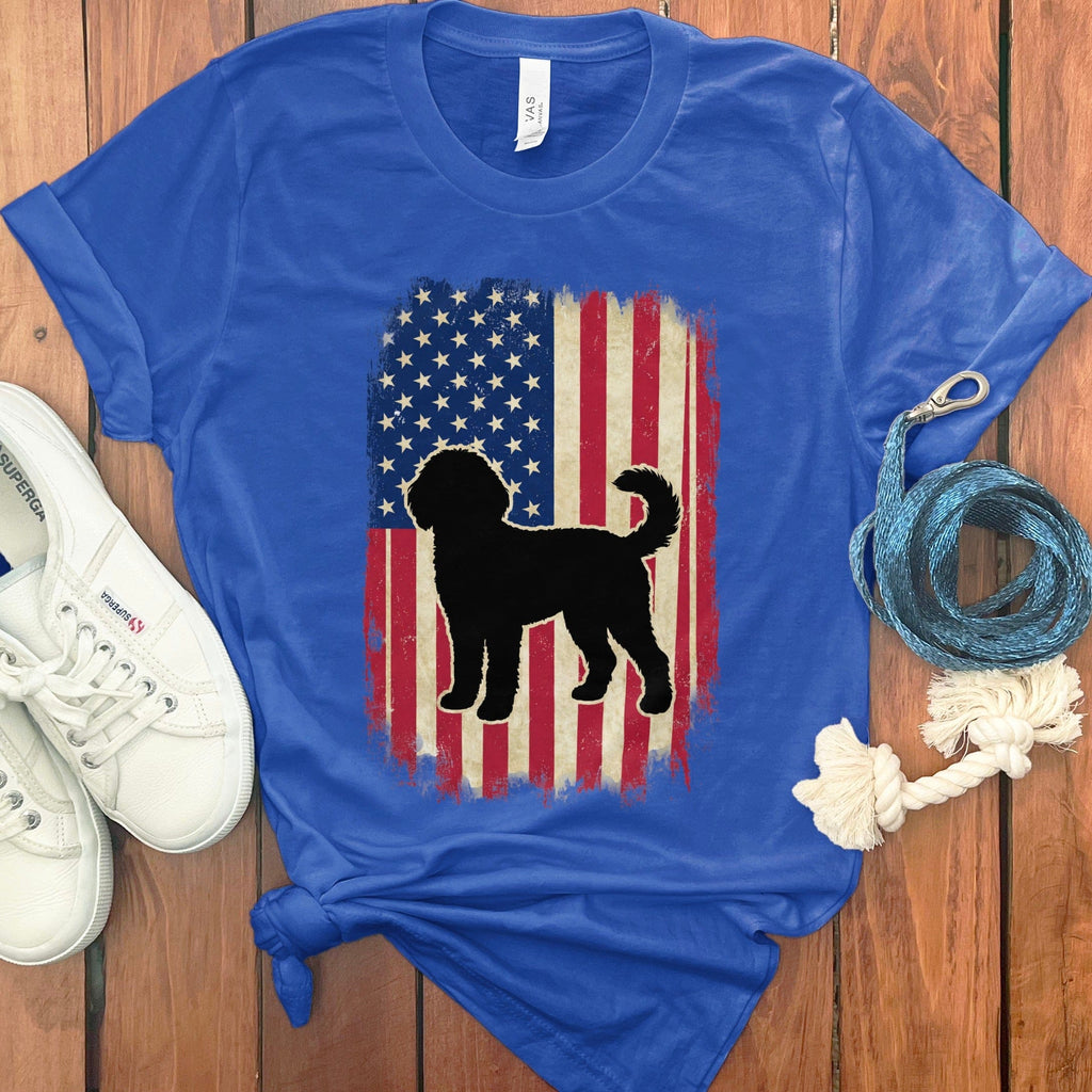 Flag Doodle T-Shirt in True Royal / M by Puppy Jo