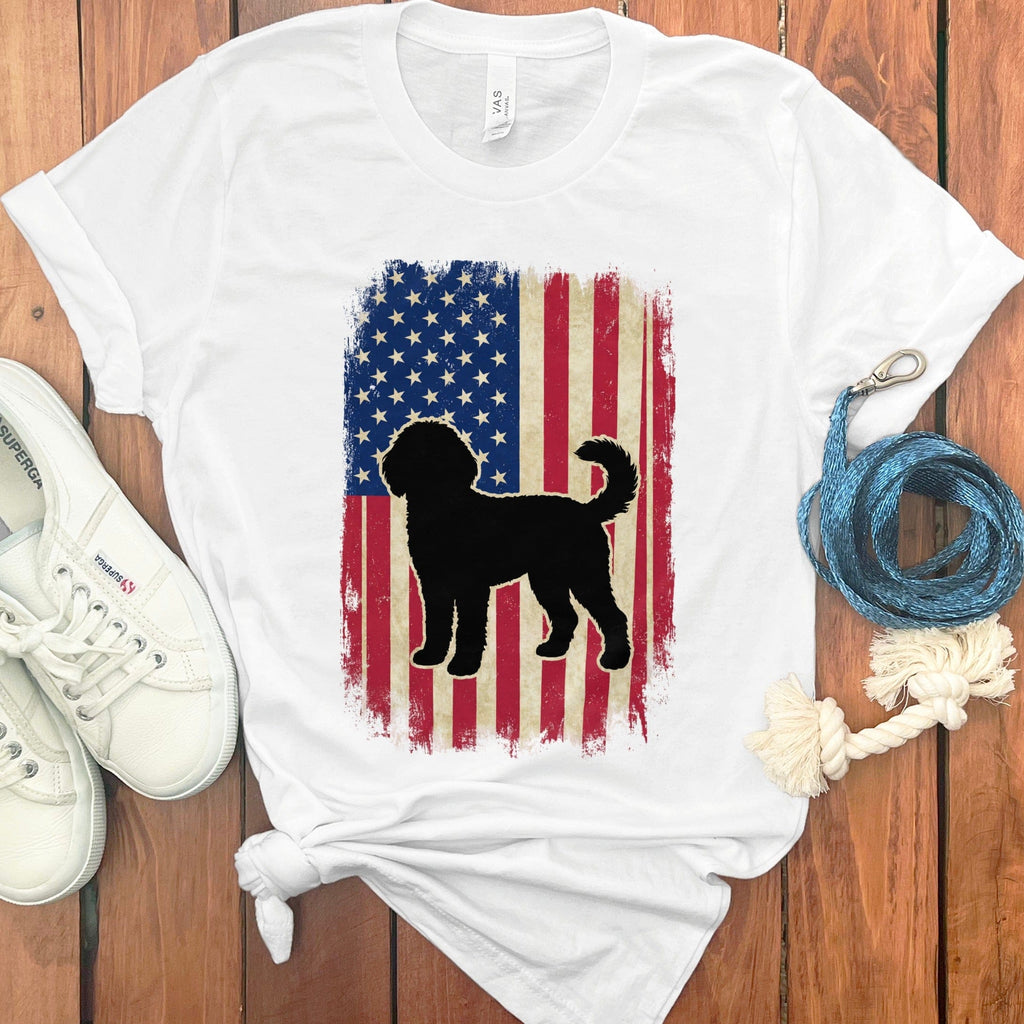 Flag Doodle T-Shirt in White / M by Puppy Jo