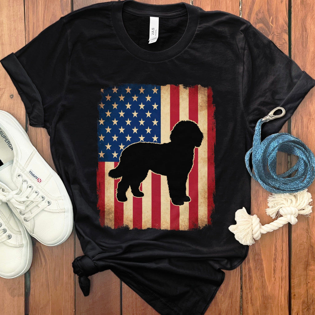 Flag Silhouette Doodle T-Shirt in Black / M by Puppy Jo