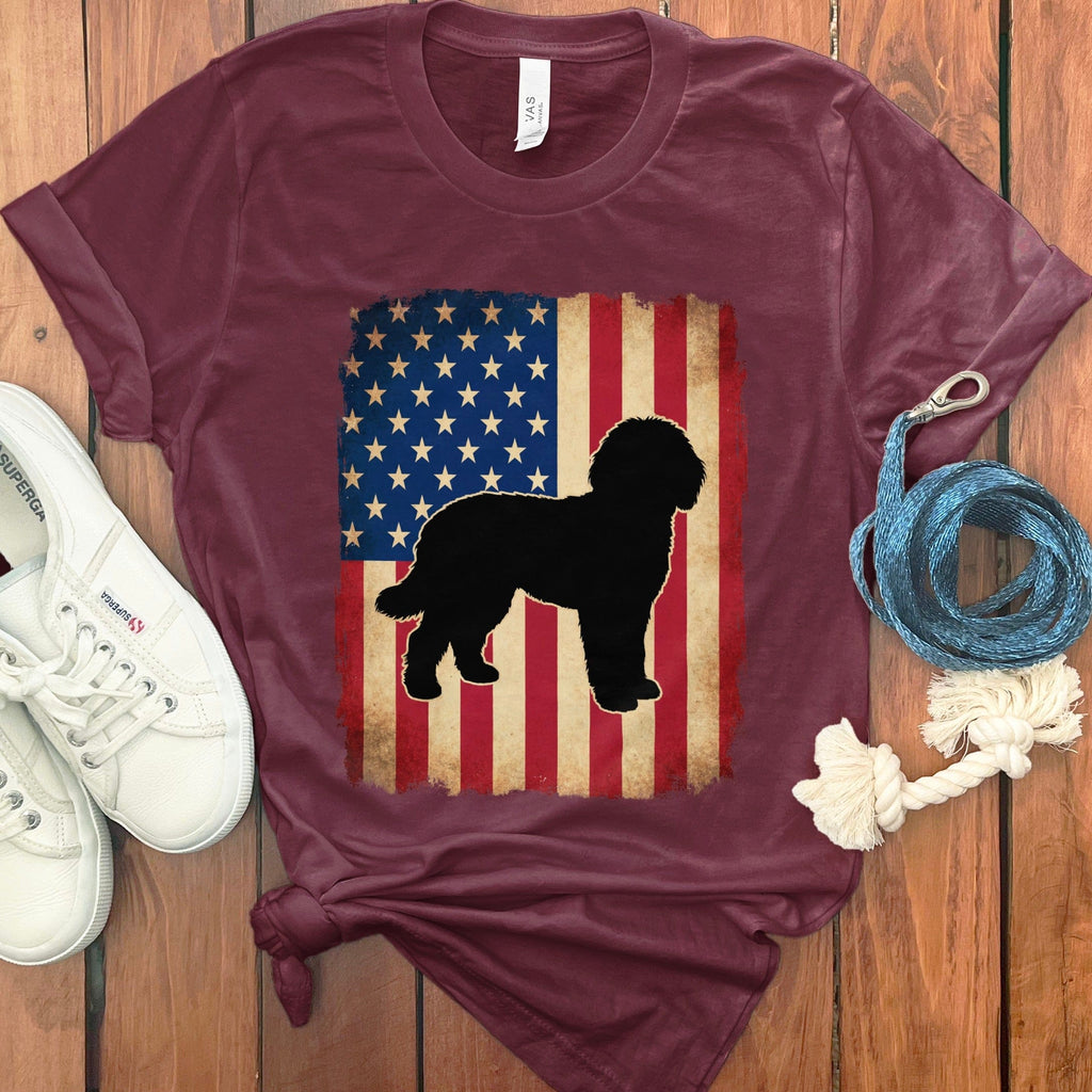 Flag Silhouette Doodle T-Shirt in Maroon / M by Puppy Jo