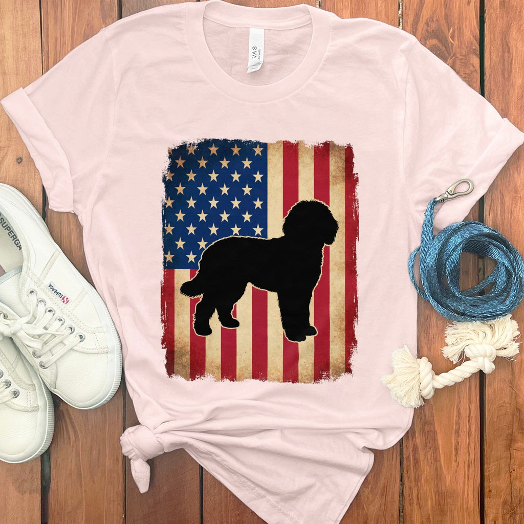 Flag Silhouette Doodle T-Shirt in Soft Pink / M by Puppy Jo
