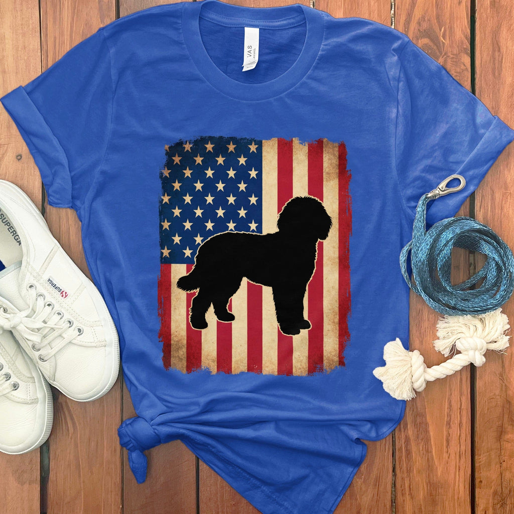 Flag Silhouette Doodle T-Shirt in True Royal / M by Puppy Jo