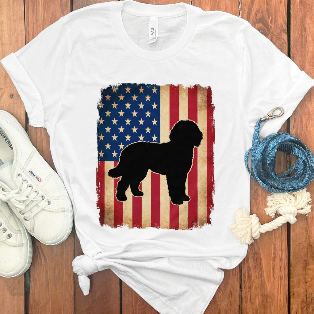 Flag Silhouette Doodle T-Shirt in White / M by Puppy Jo