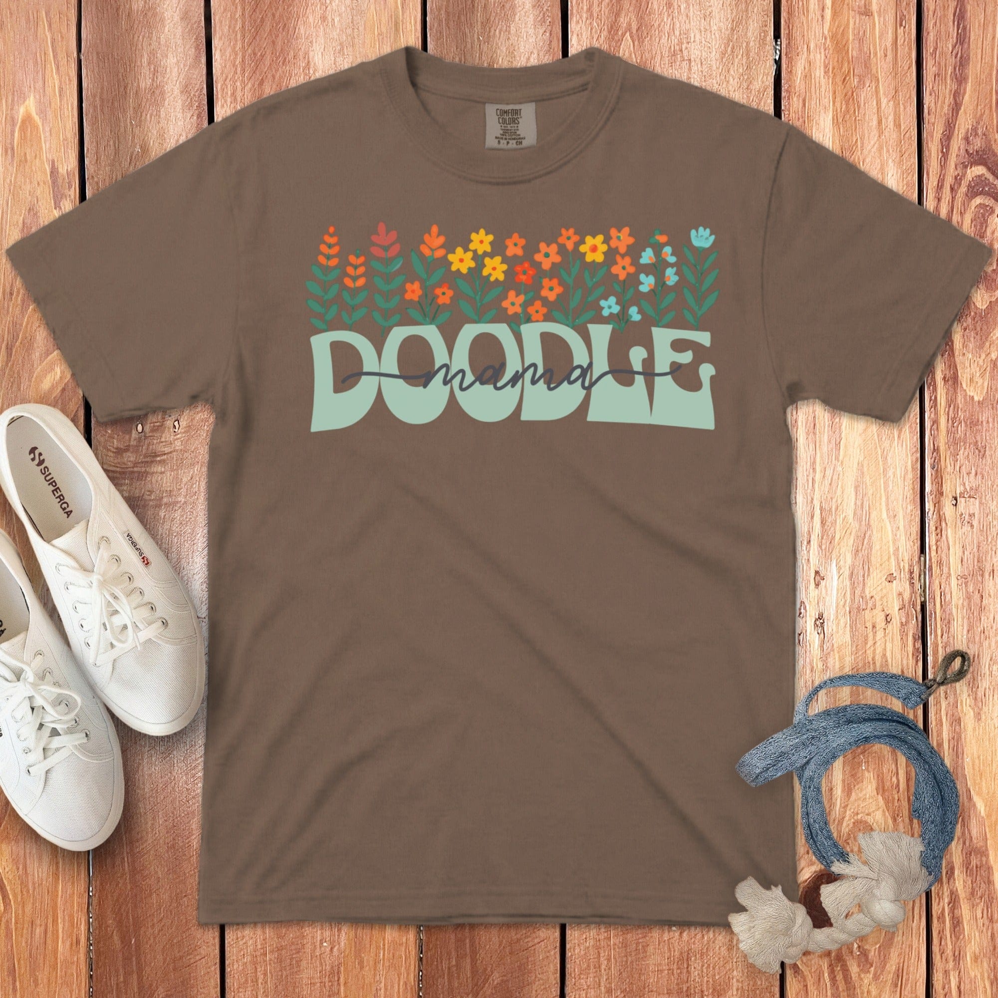 Floral Doodle Mama Signature T-Shirt in Espresso / S by Puppy Jo
