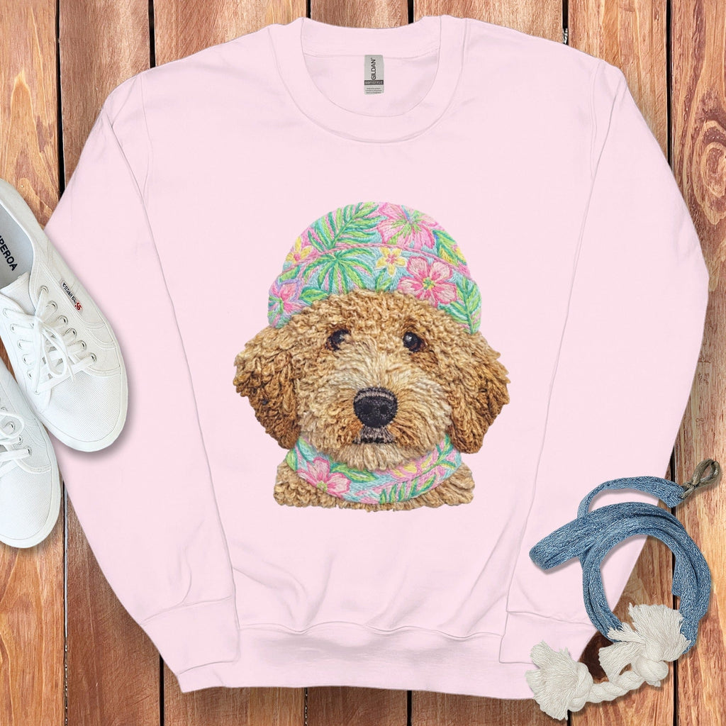 Floral Vibes Cavapoo Sweatshirt in Light Pink / S by Puppy Jo