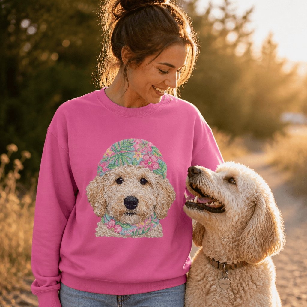 Floral Vibes Cream Goldendoodle Sweatshirt in by Puppy Jo