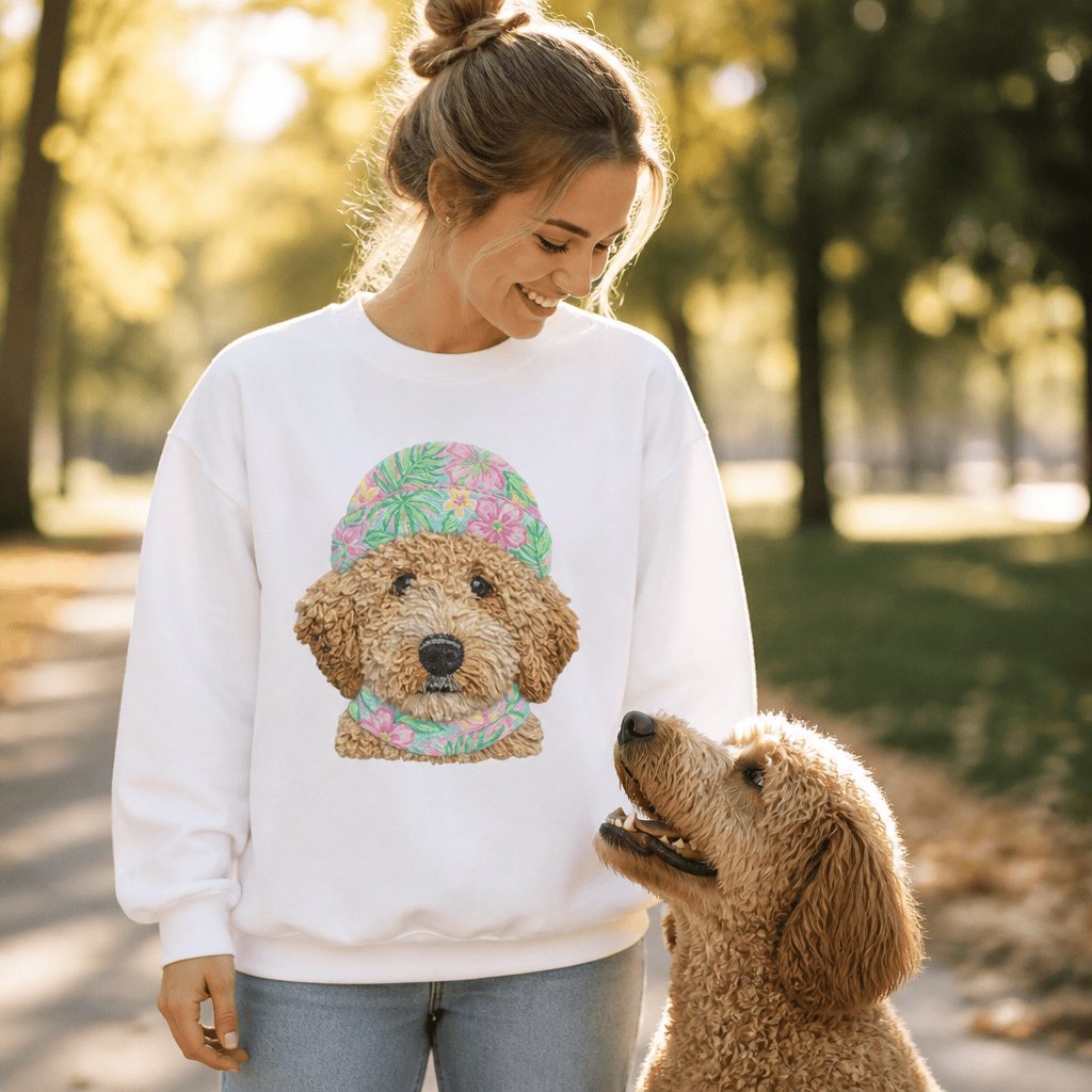 Floral Vibes Golden Goldendoodle Sweatshirt in by Puppy Jo