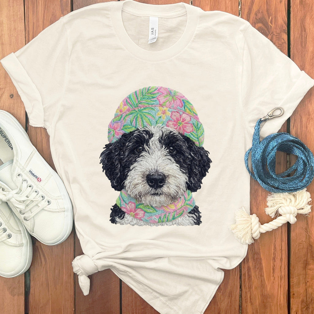 Floral Vibes Schnoodle T-Shirt in Natural / S by Puppy Jo