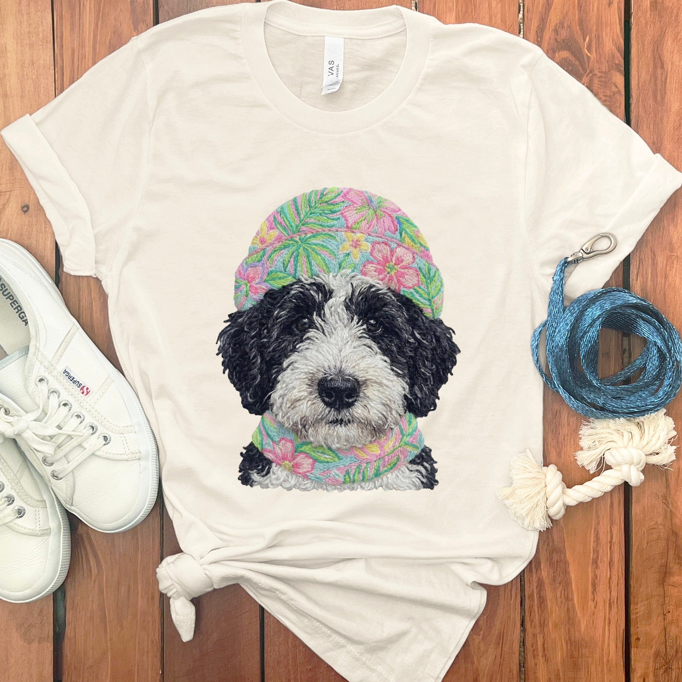 Floral Vibes Schnoodle T-Shirt in Natural / S by Puppy Jo