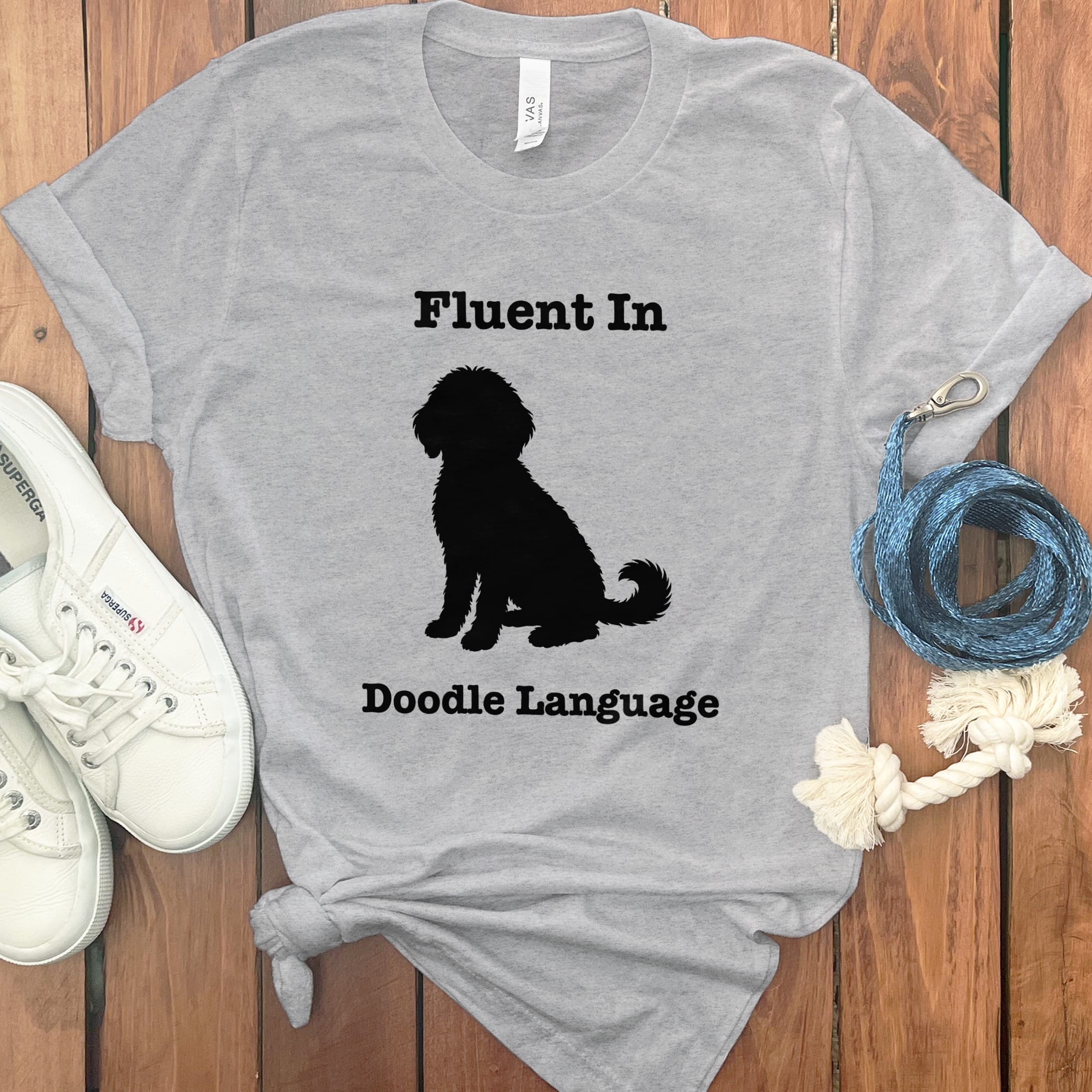 Fluent in Doodle T-Shirt in Athletic Heather / S / - by Puppy Jo