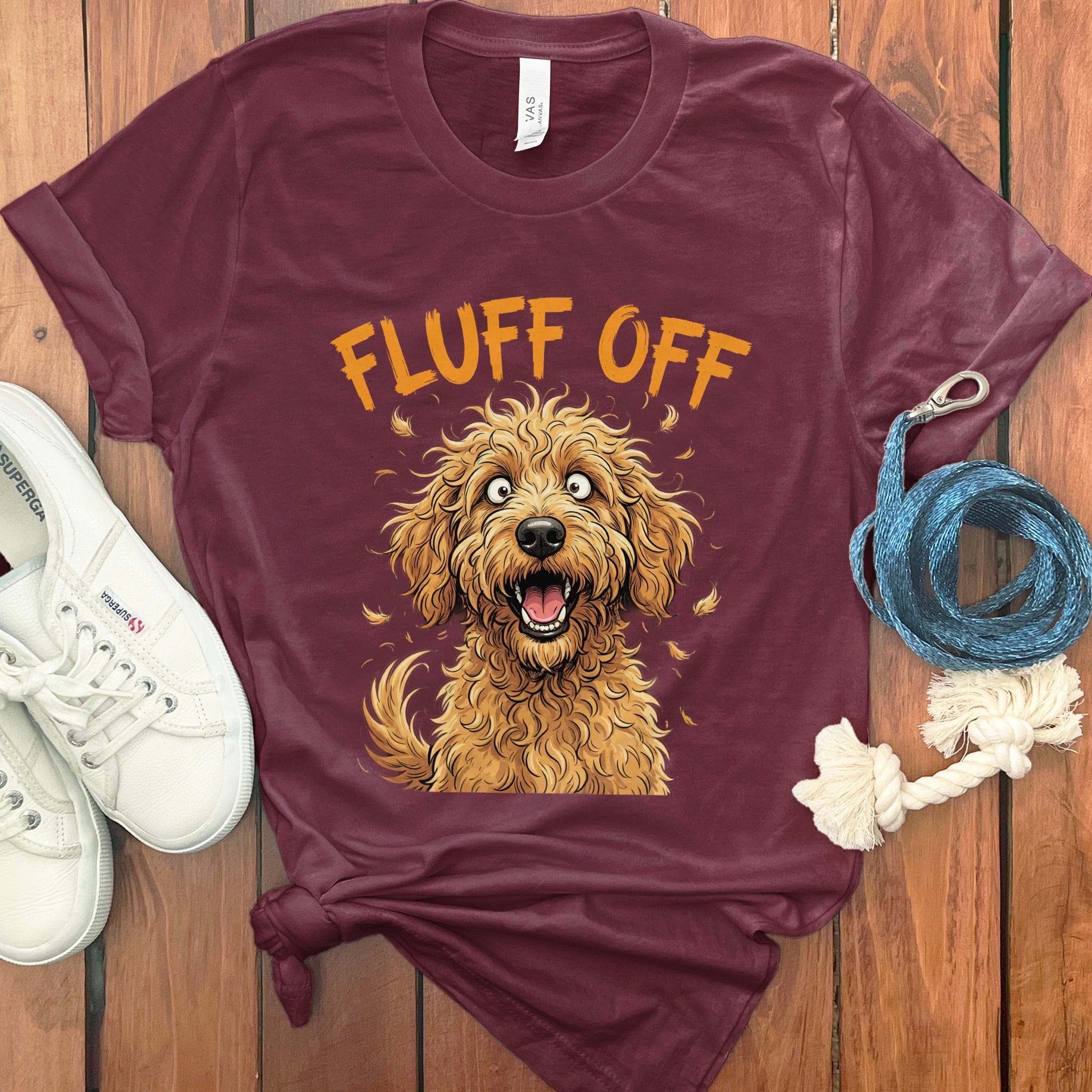 Fluff Off T-Shirt in Maroon / S by Puppy Jo