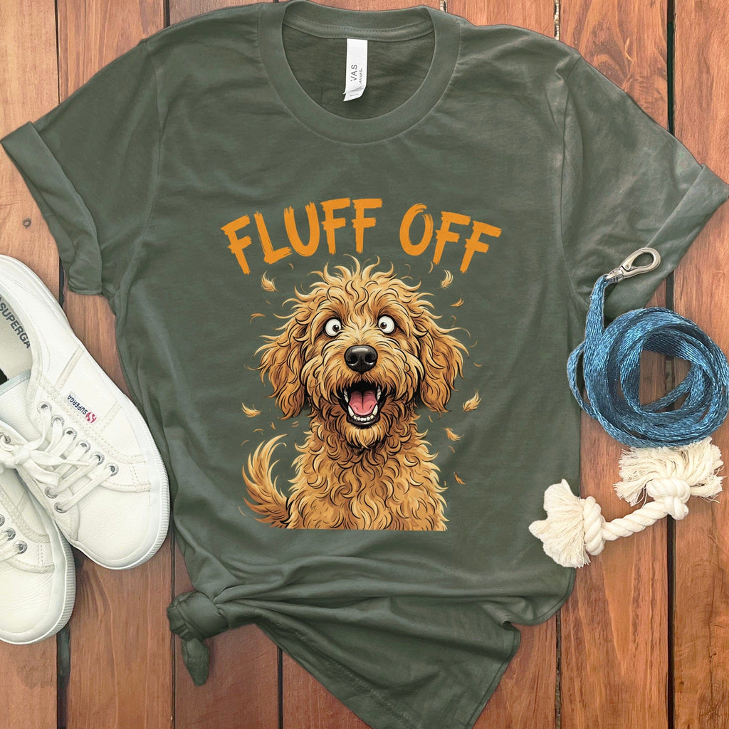 Fluff Off T-Shirt in Military Green / S by Puppy Jo