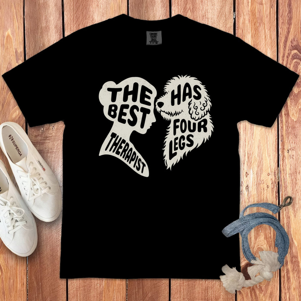 Four Legs Therapist Signature T-Shirt in Black / S by Puppy Jo
