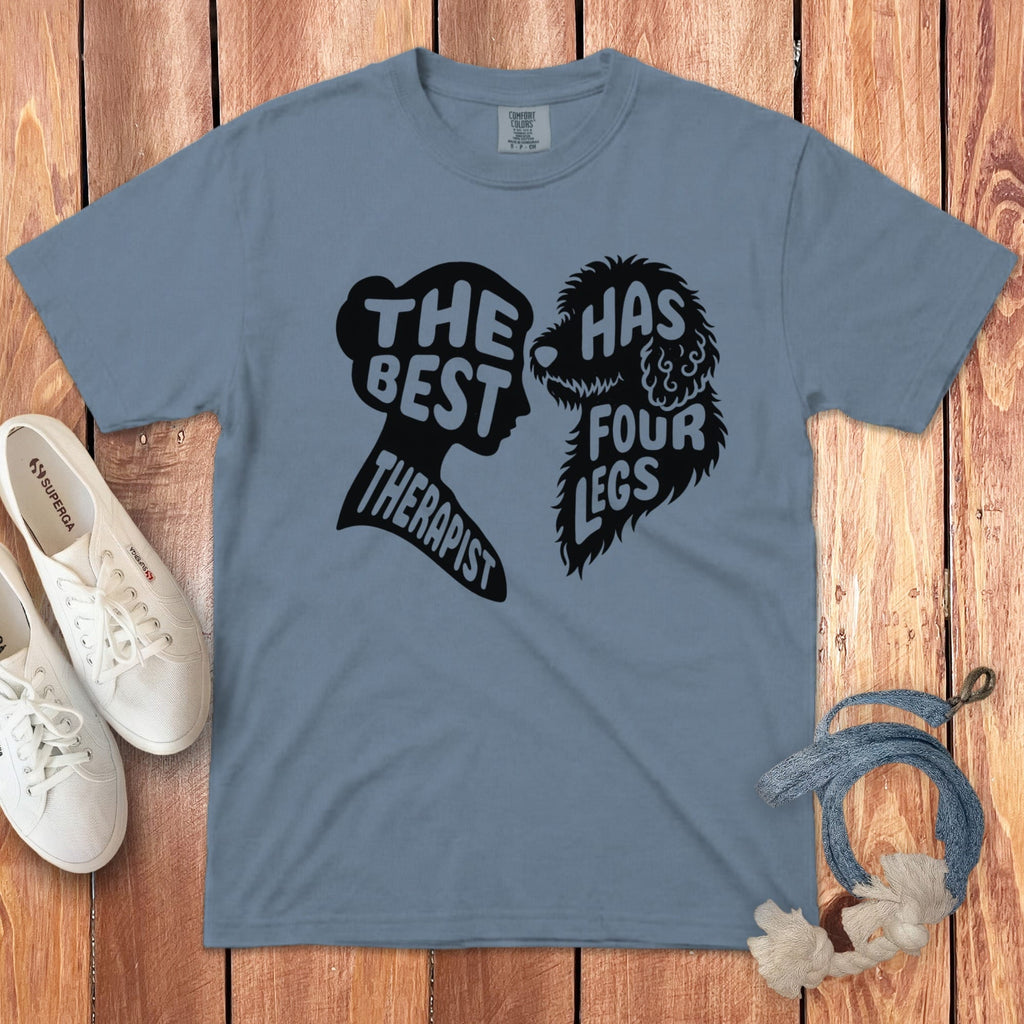 Four Legs Therapist Signature T-Shirt in Blue Jean / S by Puppy Jo