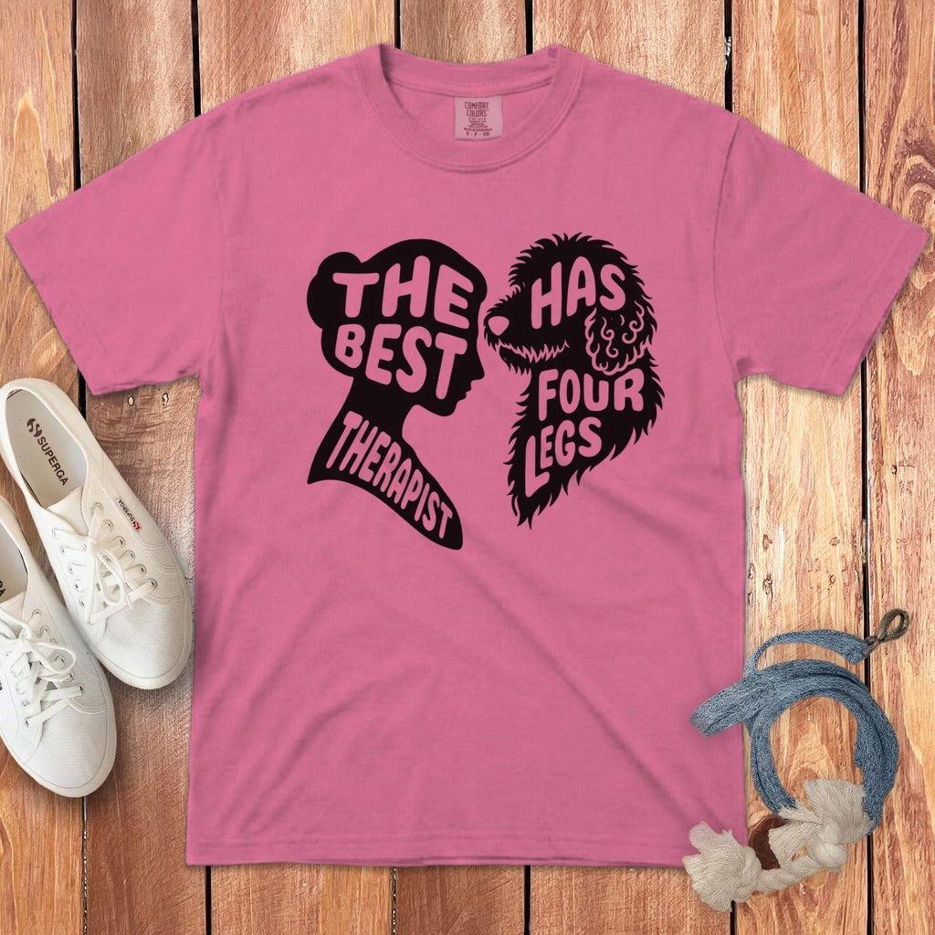 Four Legs Therapist Signature T-Shirt in Crunchberry / S by Puppy Jo
